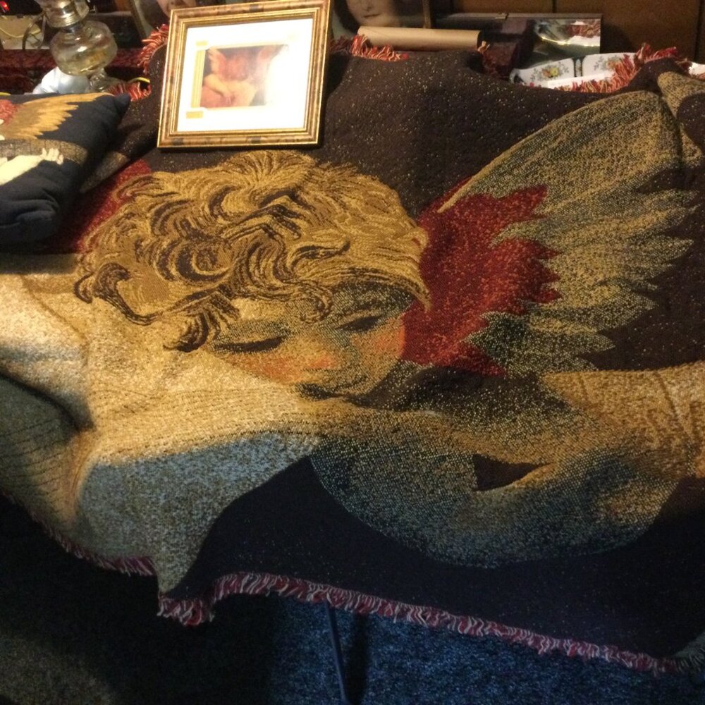 Throw, Pillow and Framed Picture Angel themed Set unused - Picture 5 of 5